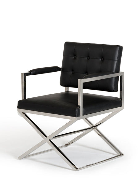 Vig Furniture Modrest Spielberg Modern Black Leatherette Dining Chair | Modishstore | Dining Chairs