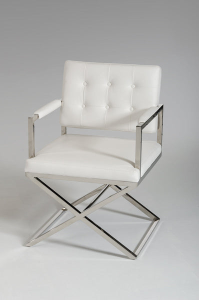 Vig Furniture Modrest Spielberg Modern White Leatherette Dining Chair | Modishstore | Dining Chairs