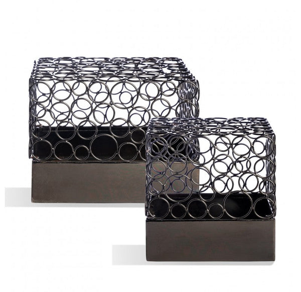 Circle Wire Vase (Set of 2) by Gold Leaf Design Group | Vases | Modishstore-7