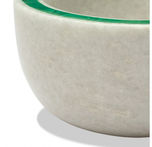 Bowl, Marble w/ Malachite Inlay/Lapis Inlay  by Gold Leaf Design Group | Decorative Bowls | Modishstore-7