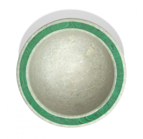 Bowl, Marble w/ Malachite Inlay/Lapis Inlay  by Gold Leaf Design Group | Decorative Bowls | Modishstore-6