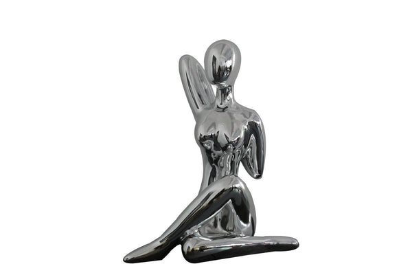 Vig Furniture Modrest Yoga Modern Silver Sculpture | Modishstore | Sculptures
