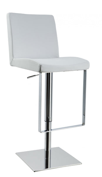 Vig Furniture Modrest Teagan - Contemporary White Leatherette Bar Stool | Modishstore | Bar Stools-2