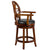 26'' High Brandy Wood Counter Height Stool With Arms, Carved Back And Black Leathersoft Swivel Seat By Flash Furniture | Bar Stools | Modishstore - 2