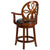 26'' High Brandy Wood Counter Height Stool With Arms, Carved Back And Black Leathersoft Swivel Seat By Flash Furniture | Bar Stools | Modishstore - 3