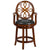 26'' High Brandy Wood Counter Height Stool With Arms, Carved Back And Black Leathersoft Swivel Seat By Flash Furniture | Bar Stools | Modishstore - 4