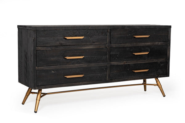 Vig Furniture Modrest Tabitha Modern Dark Brown Recycled Pine Dresser | Modishstore | Dressers-2