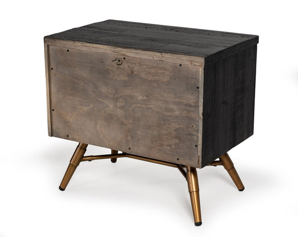 Vig Furniture Modrest Tabitha Modern Dark Brown Recycled Pine Nightstand | Modishstore | Nightstands-6