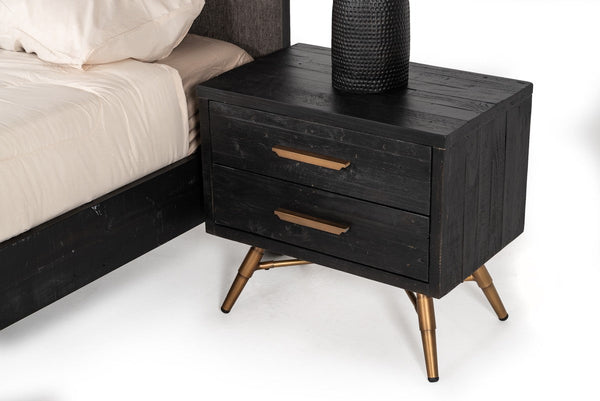 Vig Furniture Modrest Tabitha Modern Dark Brown Recycled Pine Nightstand | Modishstore | Nightstands-3