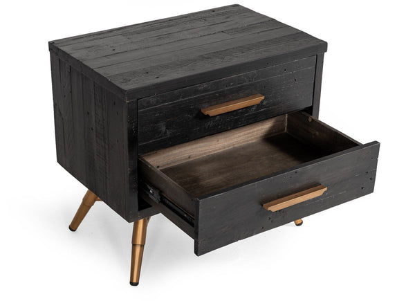 Vig Furniture Modrest Tabitha Modern Dark Brown Recycled Pine Nightstand | Modishstore | Nightstands-5