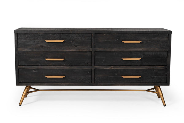 Vig Furniture Modrest Tabitha Modern Dark Brown Recycled Pine Dresser | Modishstore | Dressers