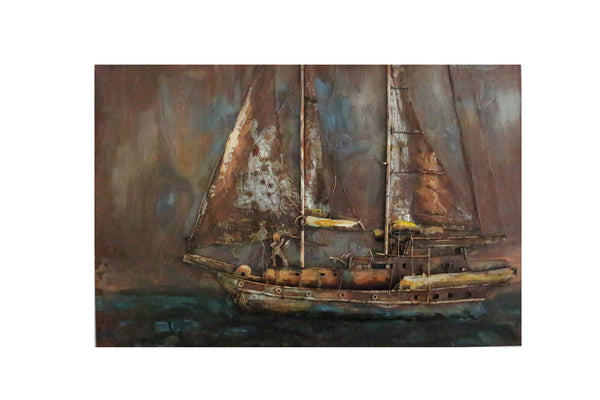 Vig Furniture Modrest Pinnace Modern Boat Painting | Modishstore | Wall Art