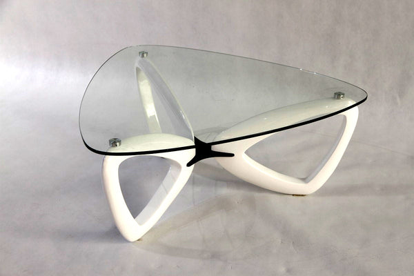 Vig Furniture Modrest Medina Contemporary Glass & White Coffee Table | Modishstore | Coffee Tables