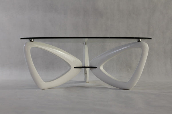 Vig Furniture Modrest Medina Contemporary Glass & White Coffee Table | Modishstore | Coffee Tables-5