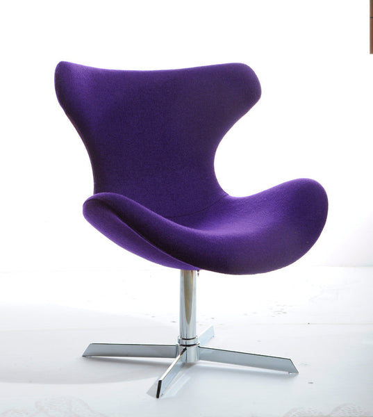 Vig Furniture Modrest Aludra Modern Purple Fabric Lounge Chair | Modishstore | Lounge Chairs