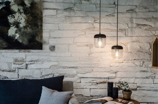 UMAGE Acorn Glass & Silicone Pendant With Plug-In Cord Set | Pendant Lamps | Modishstore