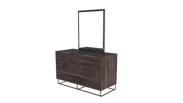 Vig Furniture Nova Domus Benzon Italian Modern Dark Rovere Mirror | Modishstore | Mirrors