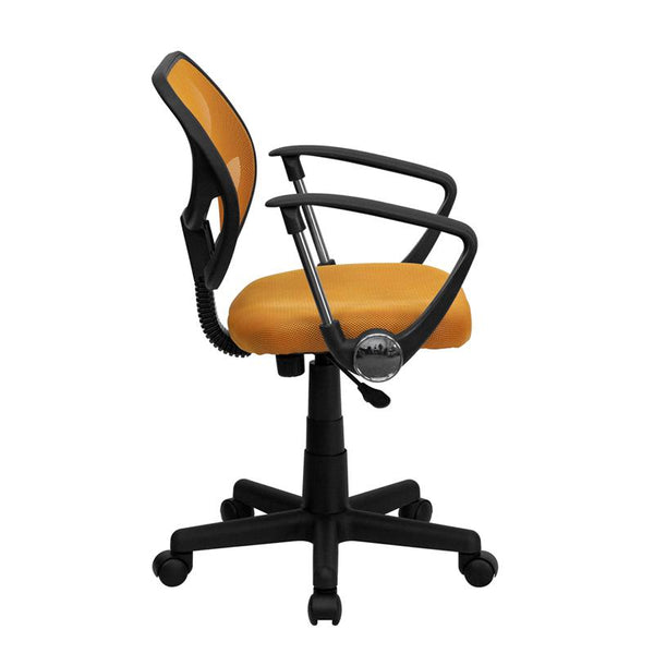 Low Back Orange Mesh Swivel Task Office Chair With Arms By Flash Furniture | Office Chairs | Modishstore - 2