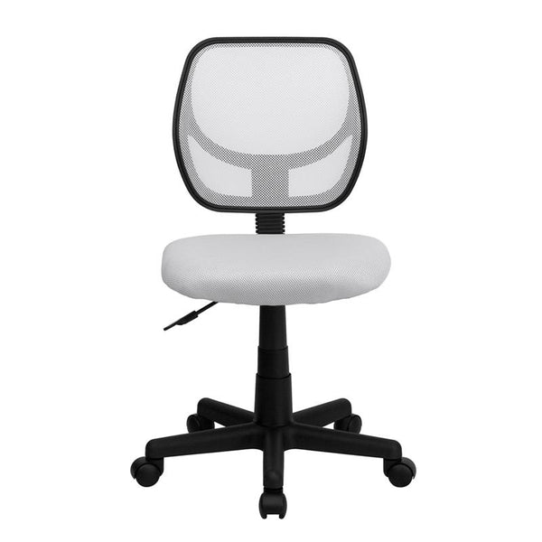 Low Back White Mesh Swivel Task Office Chair By Flash Furniture | Office Chairs | Modishstore - 4