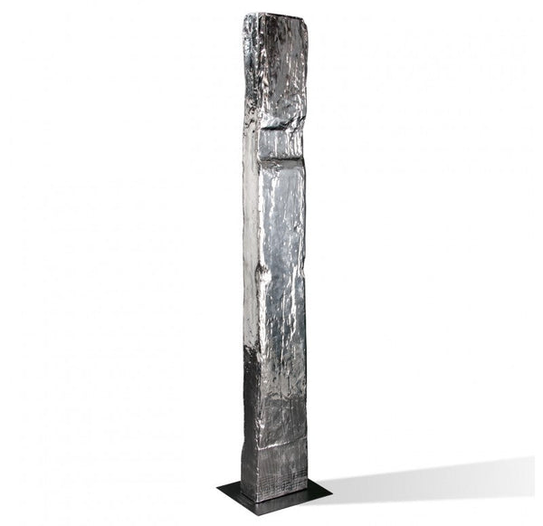Cladded Stainless Steel & Wood Floor Sculpture by Gold Leaf Design Group | Sculptures | Modishstore