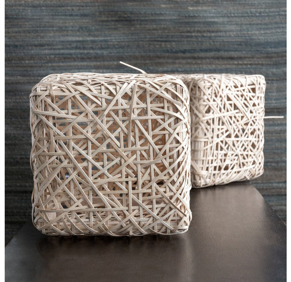 Bamboo Cube Sculpture Set of 2 by Gold Leaf Design Group | Bins, Baskets & Buckets | Modishstore-6