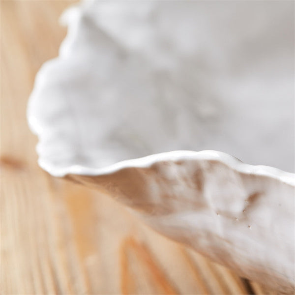 Tozai Large White Free Form Ceramic Bowl - Set Of 2