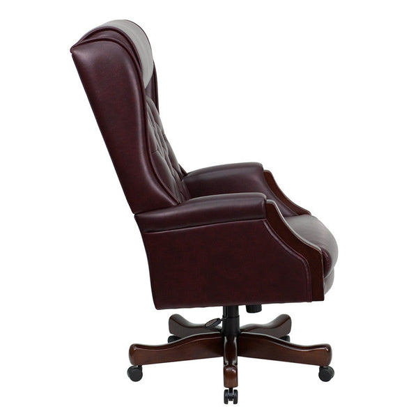 Flash Furniture KC-C696TG-GG High Back Traditional Tufted Burgundy Leather Executive Swivel Office Chair | Office Chairs | Modishstore-2