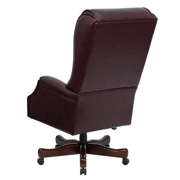 Flash Furniture KC-C696TG-GG High Back Traditional Tufted Burgundy Leather Executive Swivel Office Chair | Office Chairs | Modishstore-3