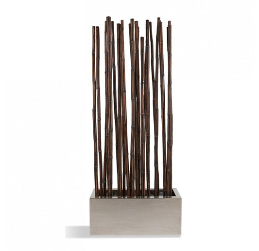 Bamboo in Brushed Stainless Planter by Gold Leaf Design Group | Botanicals | Modishstore